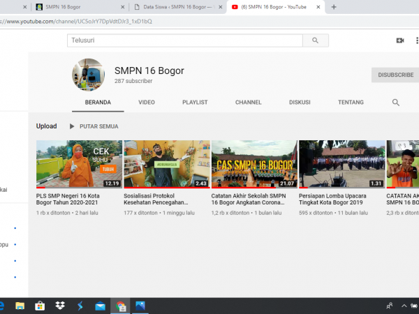 Youtube SMPN 16 BOGOR